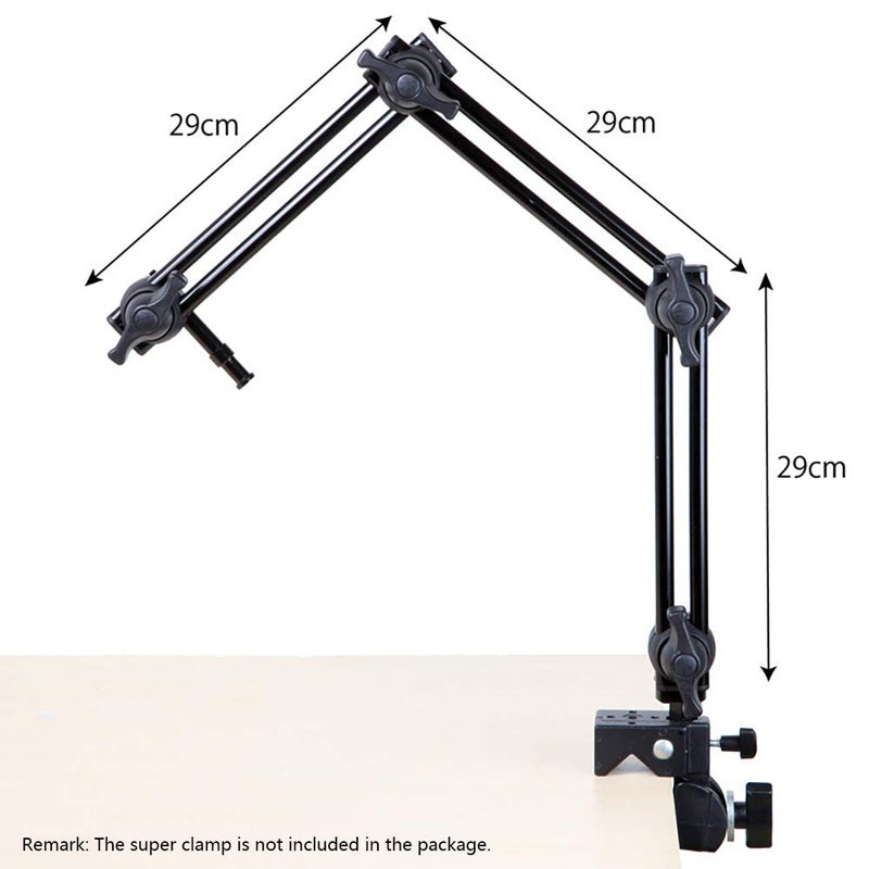 Fotoconic 3 Section Double Articulated Arm Without Camera Bracket, Compatible with Super Clamp, Angle Adjustable, 5/8" Stud with 3/8" Screw Thread Hole - Image 2
